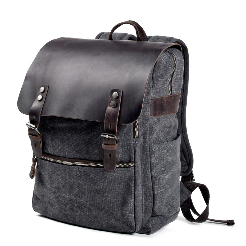 Canvas Backpack Casual - Mochila masculina retrô, bolsa de ombro