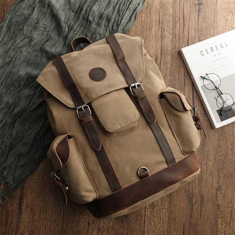 Retro masculino ao ar livre ci - Canvas Backpack Casual avaliação e preço