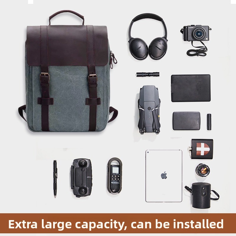 Mochila de lona retrô masculin - Canvas Backpack Casual avaliação e preço