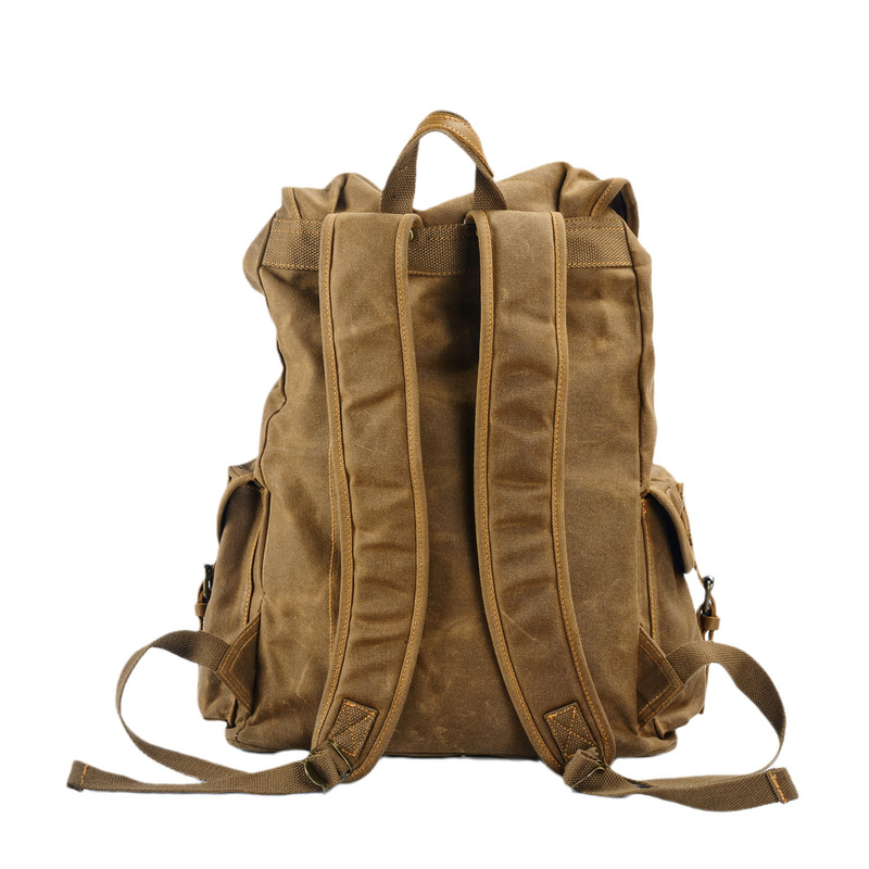 Mochila retrô de lona encerada - Canvas Backpack Casual avaliação e preço